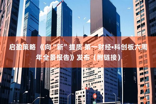 启盈策略 《向“新”提质 第一财经•科创板六周年全景报告》发布（附链接）